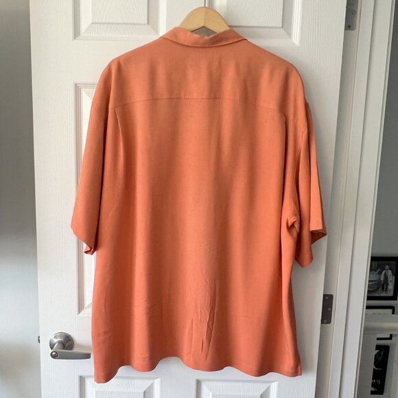 Peach-Colour Tommy Bahama Short Sleeve Weaved Silk/Cotton Shirt! - Picture 3 of 16